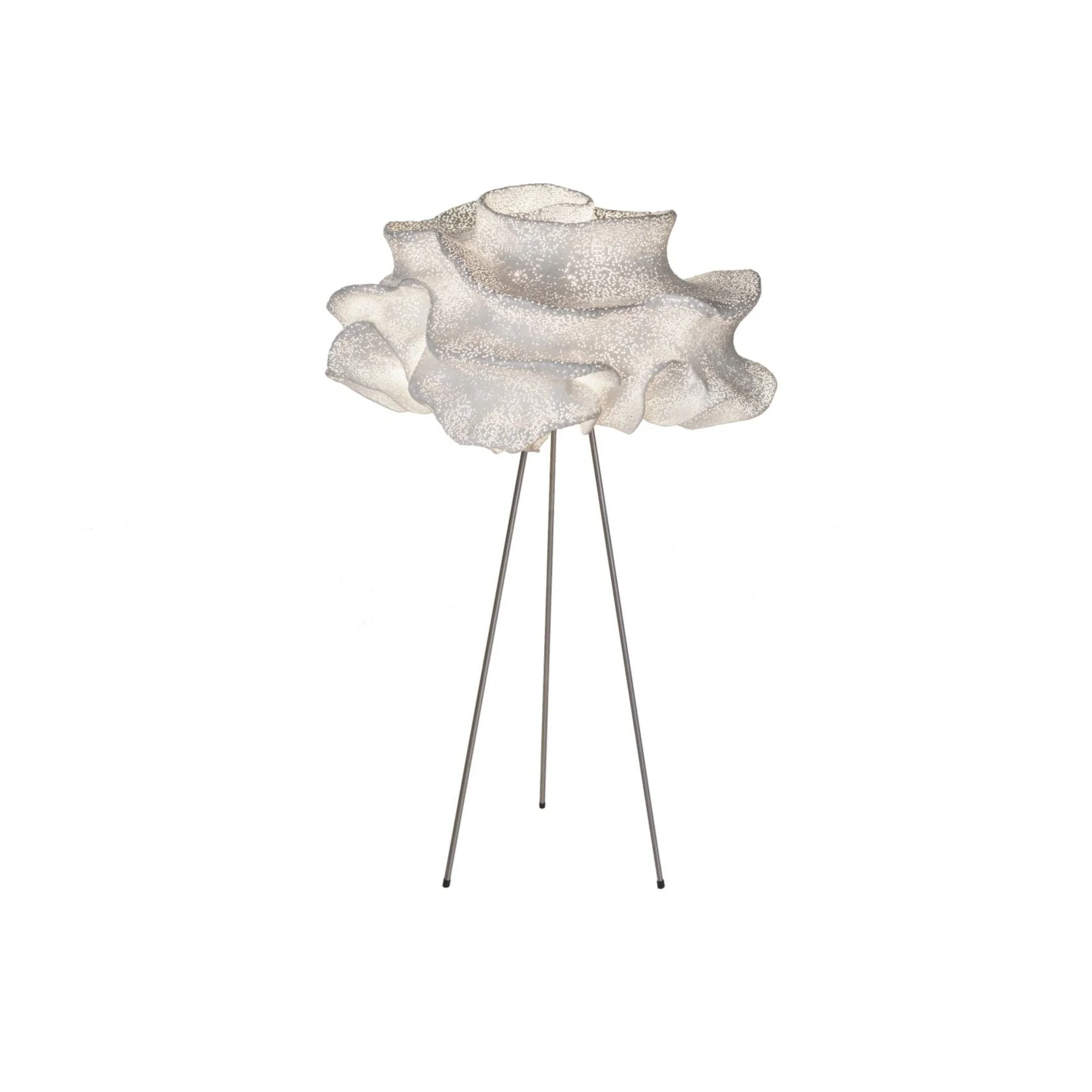 Hand-shaped starry glass glowing ethereal from within