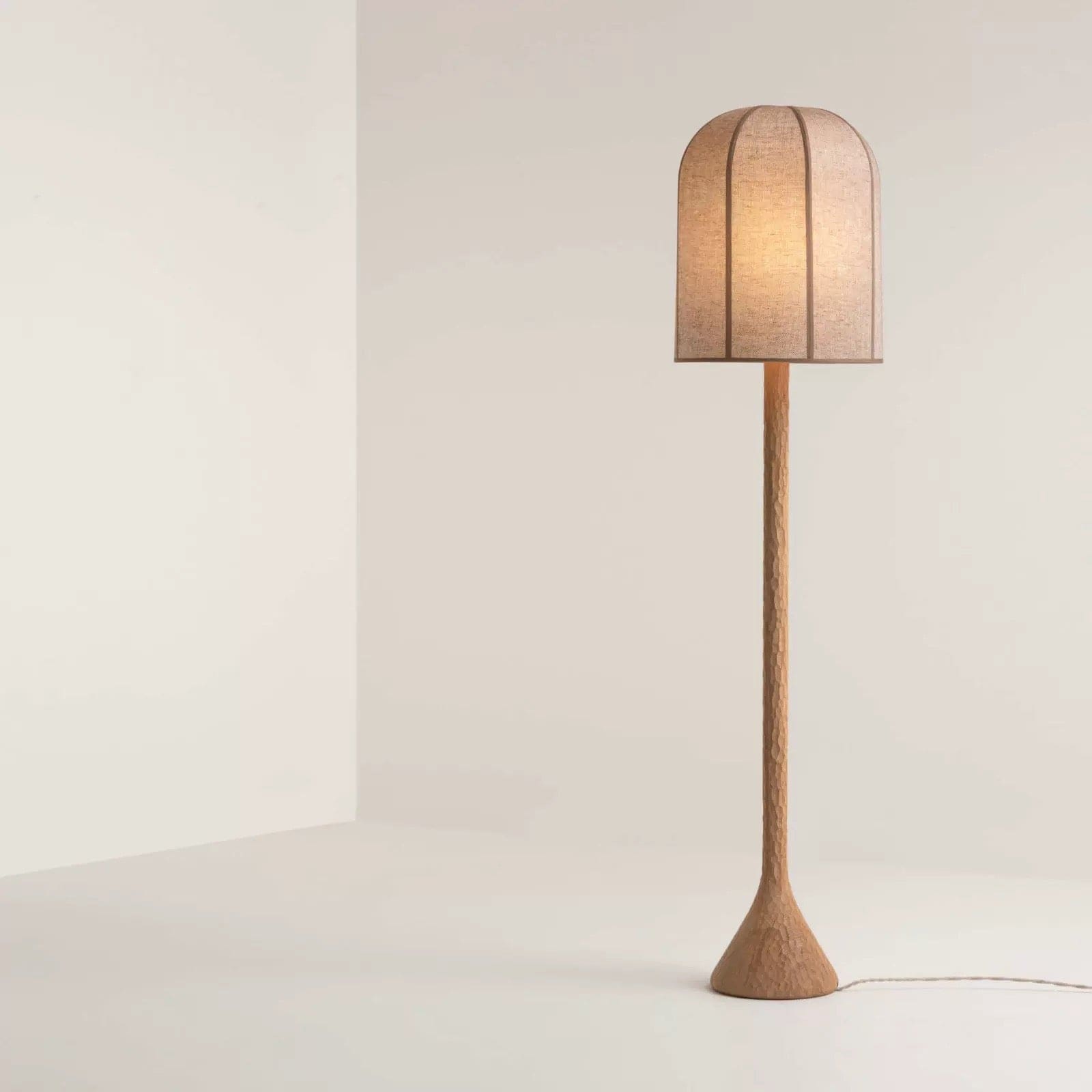 Shop for Floor Lamps - Minimalism Design- Fabric Oval Lampshade - Wood Base - Ecofriendly