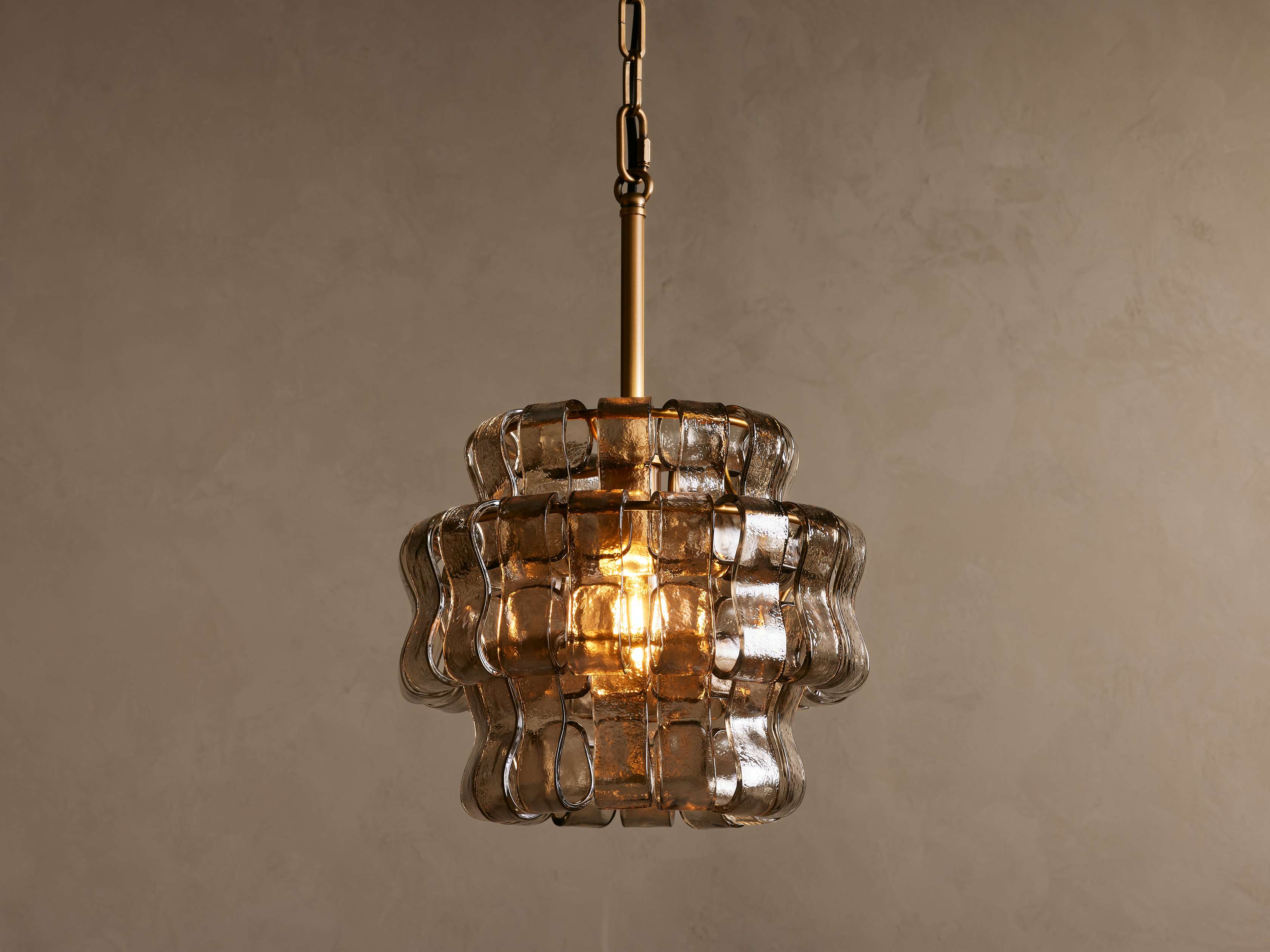 Art Deco Curved Glass Panel Pendant Light with Brass Frame Hallway Entryway or Kitchen Island Lighting Casalolalights