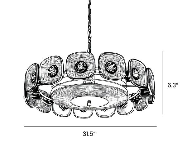 Olive crystal chandelier full view
