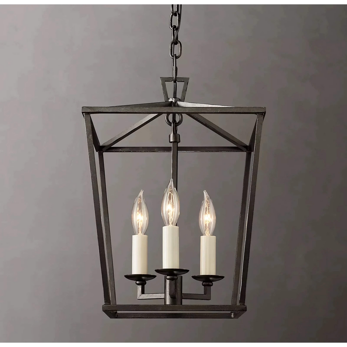 Brass Lantern Pendant Light for Entryway or Kitchen | Open Frame with 4 Candle Lights 12.6 Inch Wide Casalola Luxury