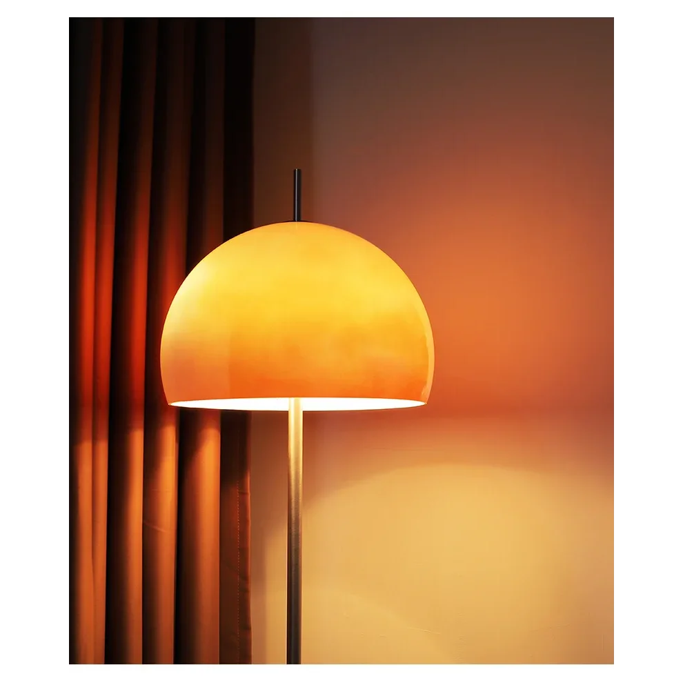 Orange Glass Bauhaus Mid Century Modern Floor Lamps