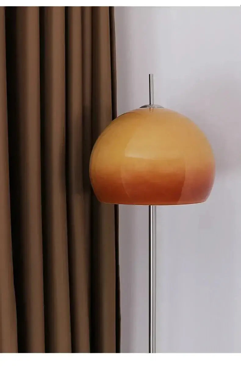 Orange Glass Bauhaus Mid-century Modern Floor Lamps