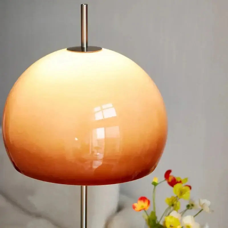 Orange Glass Bauhaus Mid-century Modern Table Lamps