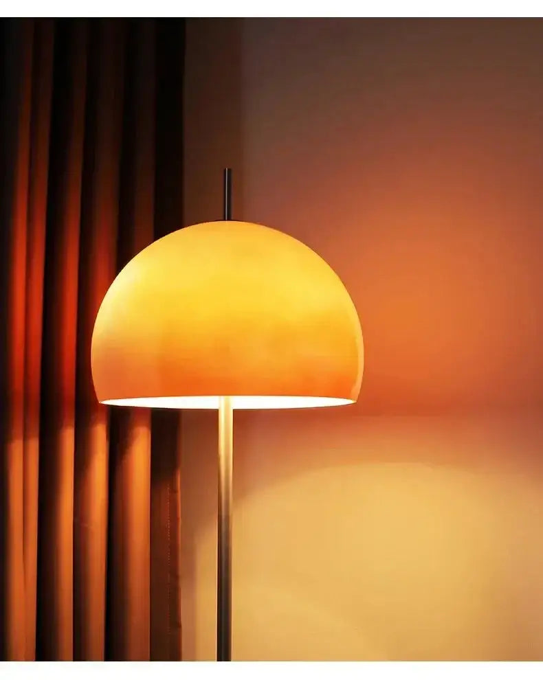 Orange Glass Bauhaus Mid-century Modern Floor Lamps