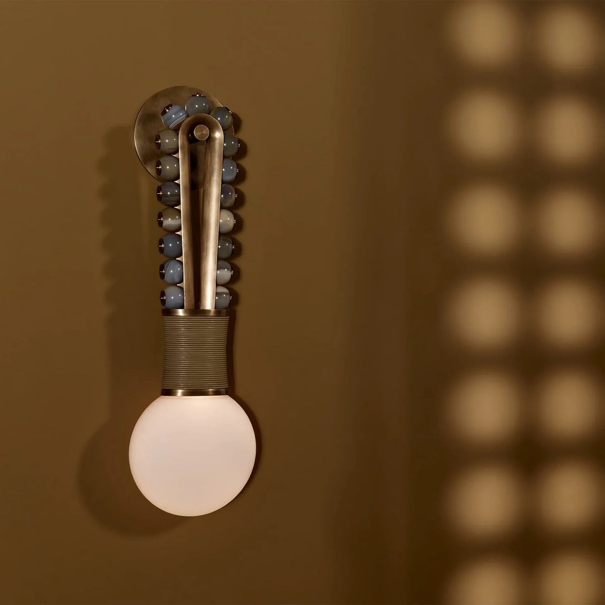Genuine Green Jade Wall Sconce Patinated Brass | Tall Hallway Light Dining Room Pair E14 53cm High Casalola Lights