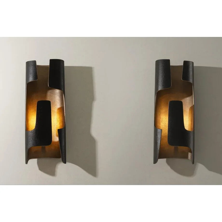 Black Curved Wall Sconce | Modern Light Fixture for Hallways & Bedrooms