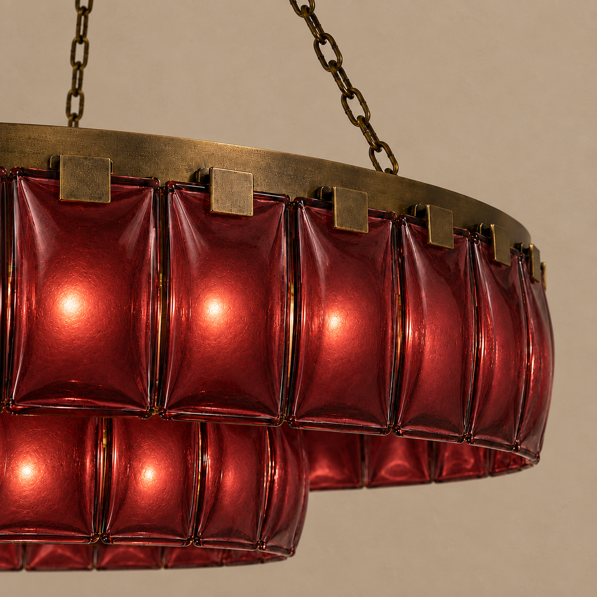 Amber Marbled Glass Lantern Chandelier Antique Brass | Large Dining Room Light Custom Chain Length Casalola Lights