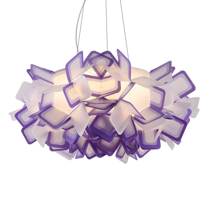 Colorful Borders Flower Pendant Light Acrylic Lampshade