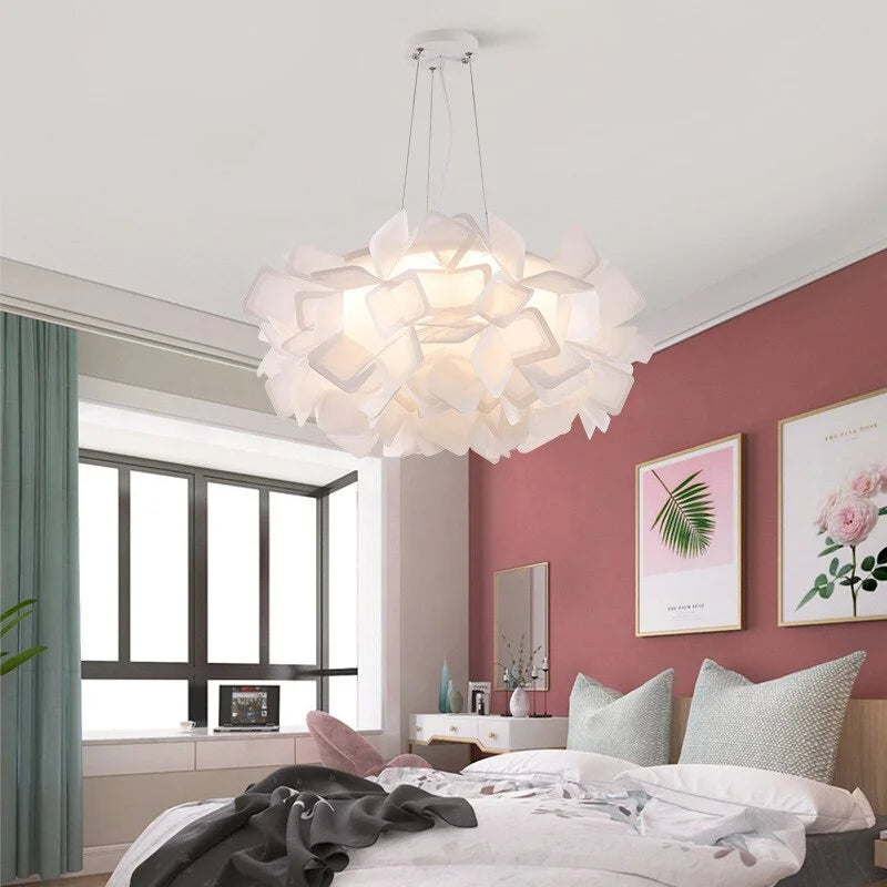 Colorful Borders Flower Pendant Light Acrylic Lampshade