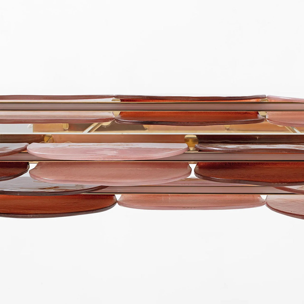 Burgundy Hand-blown Glass Linear Chandelier | Brass Dining Room | 59’’ w | Casalola Casalolalights Luxury Lamps