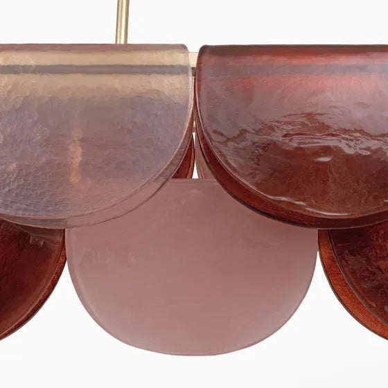 Burgundy Hand-blown Glass Linear Chandelier | Brass Dining Room | 59’’ w | Casalola Casalolalights Luxury Lamps