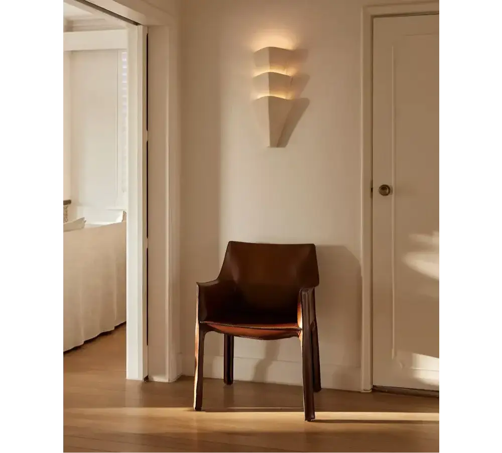 Plaster Tiered Wall Sconce | Modern Hallway Accent Light - Sconces