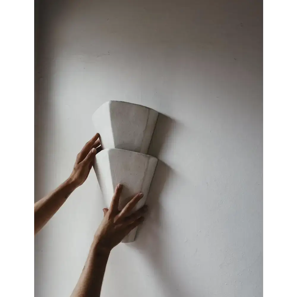 Plaster Tiered Wall Sconce | Modern Hallway Accent Light - Sconces