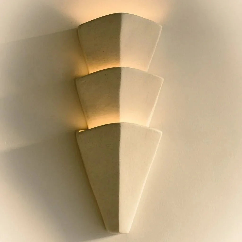 Plaster Tiered Wall Sconce Beige or Gray | 1 to 3 Tiers Hallway Washer Low Profile Japandi Casalola Lights Luxury Lamps