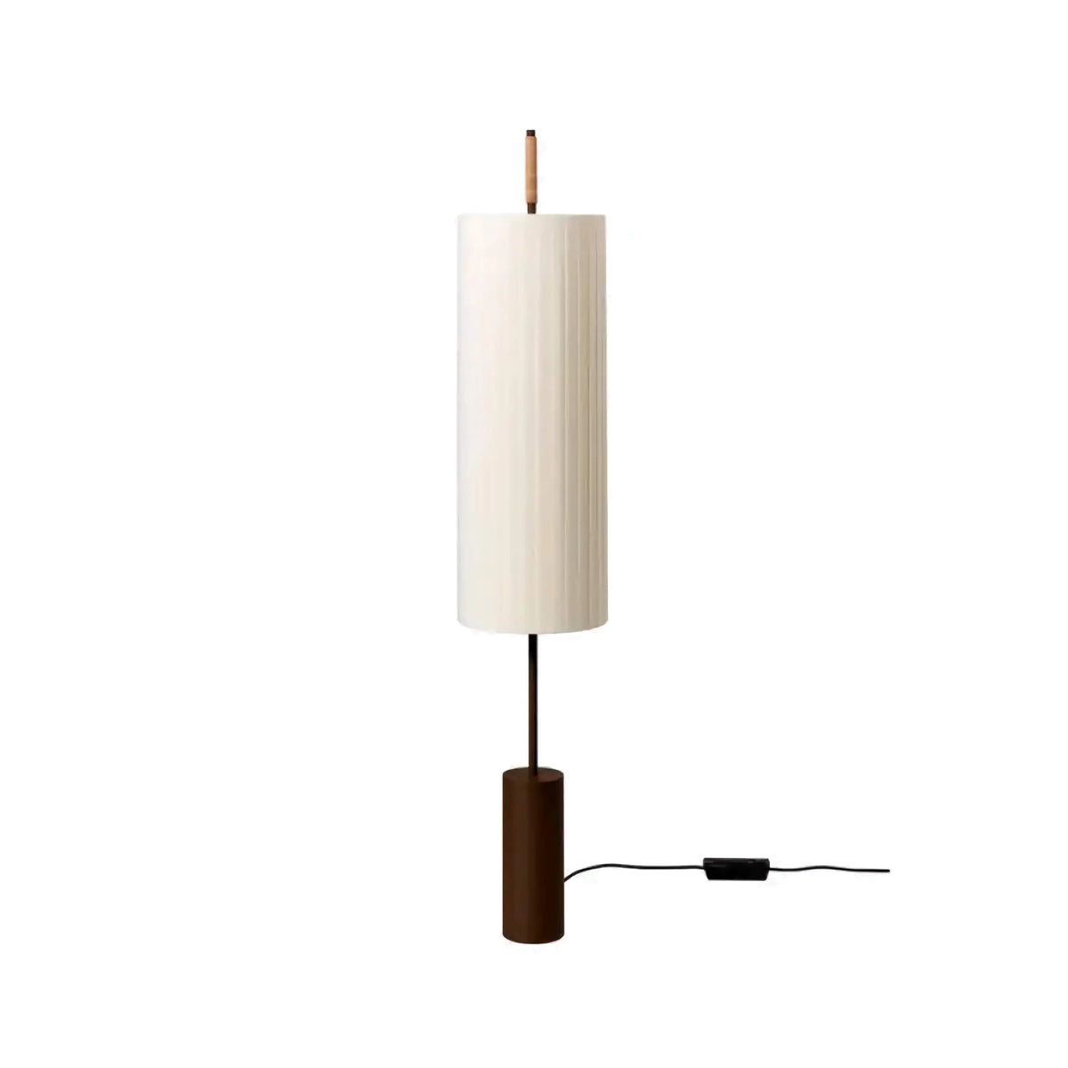 Pleated Linen Floor Lamp Bronze Steel & Wood | Slim 22cm Profile 143cm Tall E26/e27 Bedside Light Casalola Lights
