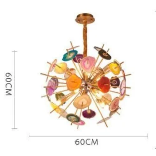 Postmodern Colorful Agate Pendant Lamp for Living Room Bedroom Dining