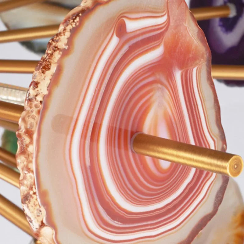 Postmodern Colorful Agate Pendant Lamp for Living Room Bedroom Dining