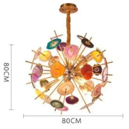 Postmodern Colorful Agate Pendant Lamp for Living Room Bedroom Dining