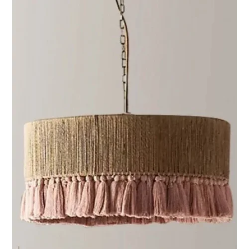 Hand Woven Rattan Pendant Light for Living Room or Bedroom | Cotton Frills 30 to 60 Cm (12 24″) Wide Casalola Lights