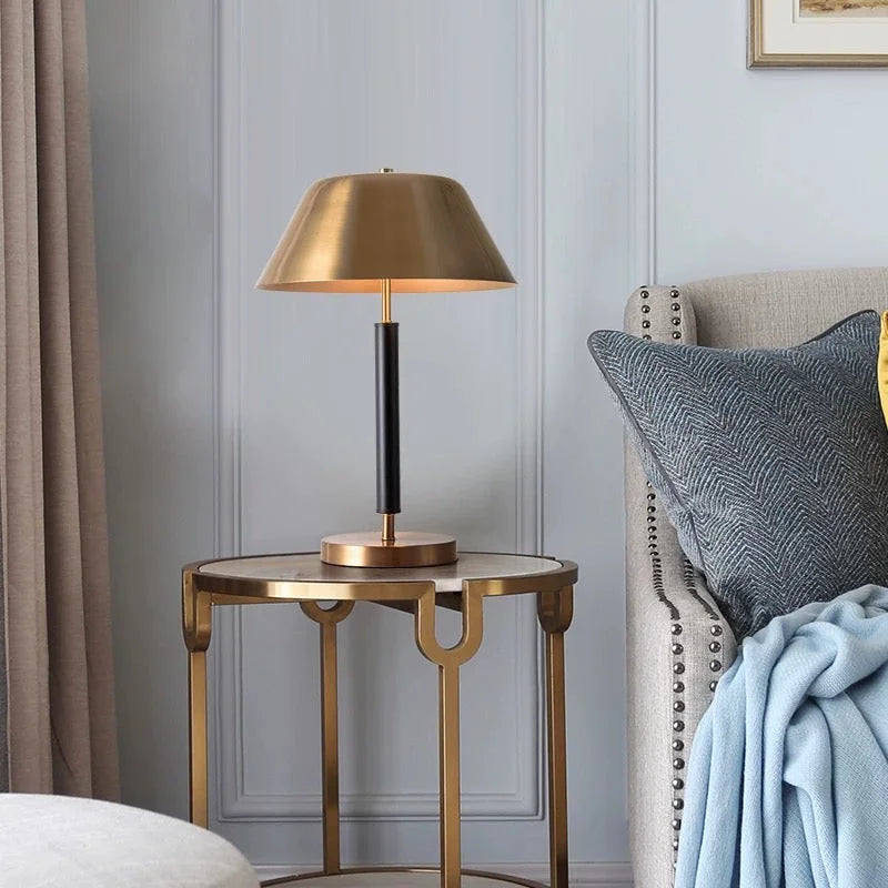 Black and Gold Brass Table Lamp for Bedroom Office Desk | Bedside Reading Modern Minimalist Casalola Lights Luxury