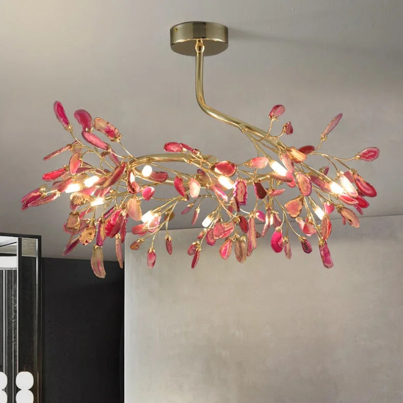 Real Agate Firefly Chandelier | Living Room | Luxury | Casalola Casalolalights Luxury Lamps for Interior Designers