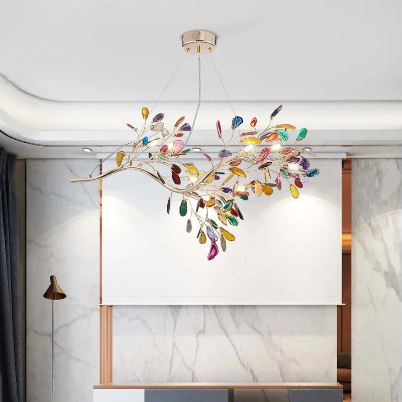 Real Agate Firefly Chandelier | Living Room | Luxury | Casalola Casalolalights Luxury Lamps for Interior Designers