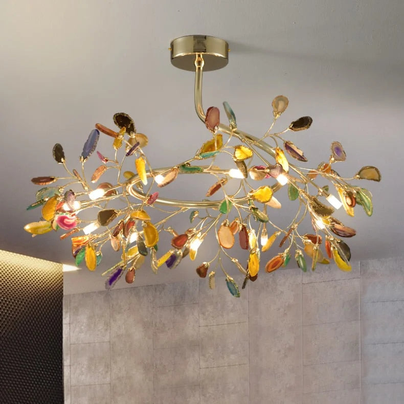 Real Agate Firefly Chandelier | Living Room | Luxury | Casalola Casalolalights Luxury Lamps for Interior Designers