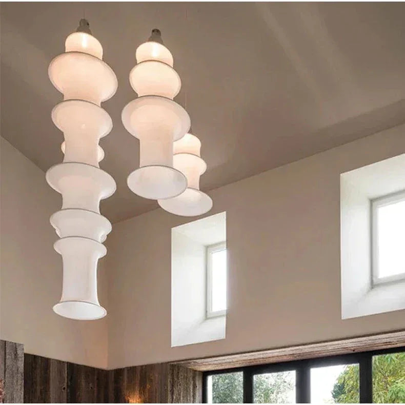 Modern Minimalism White Real Silk Pendant Light Hanging Ceiling Lights for Living Room Dining or Bedroom - Lamps