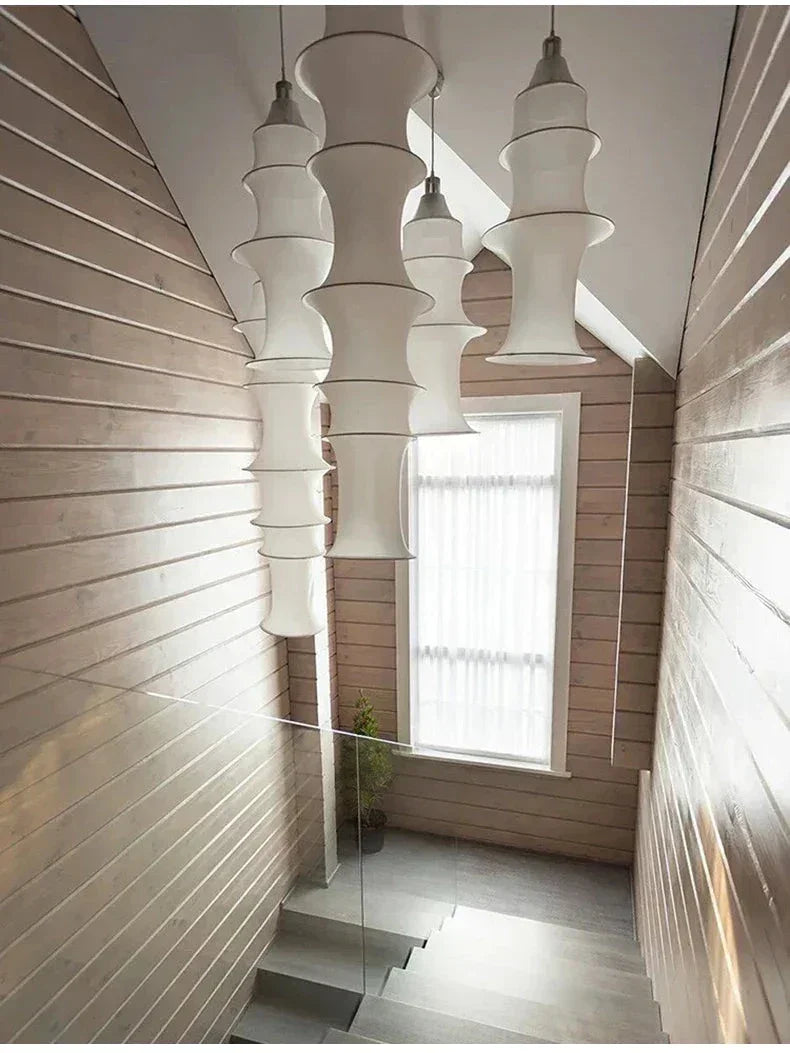 Modern Minimalism White Real Silk Pendant Light Hanging Ceiling Lights for Living Room Dining or Bedroom - Lamps