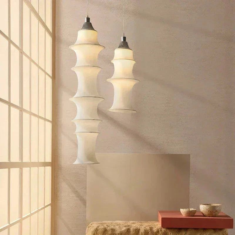 Modern Minimalism White Real Silk Pendant Light Hanging Ceiling Lights for Living Room Dining or Bedroom - Lamps