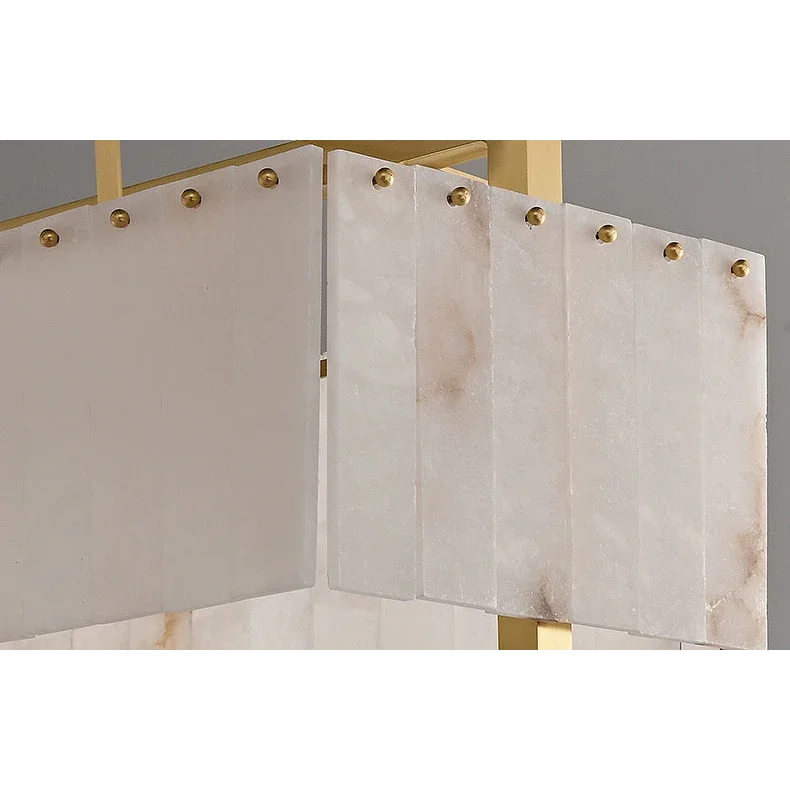 Solid Alabaster & Copper Linear Chandelier | Art Deco Transitional Island Light | 39.4’’ | Casalola Lights
