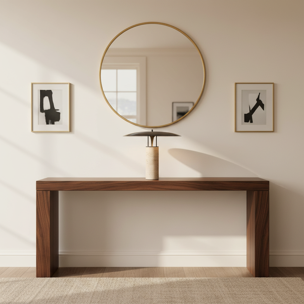 Marble base lamp with iron shade detail