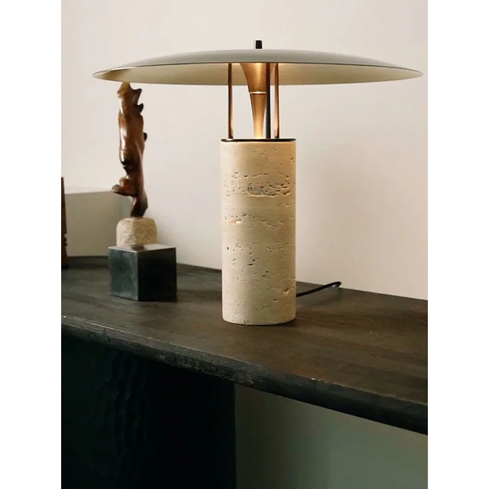 Nordic marble desk lamp in a study