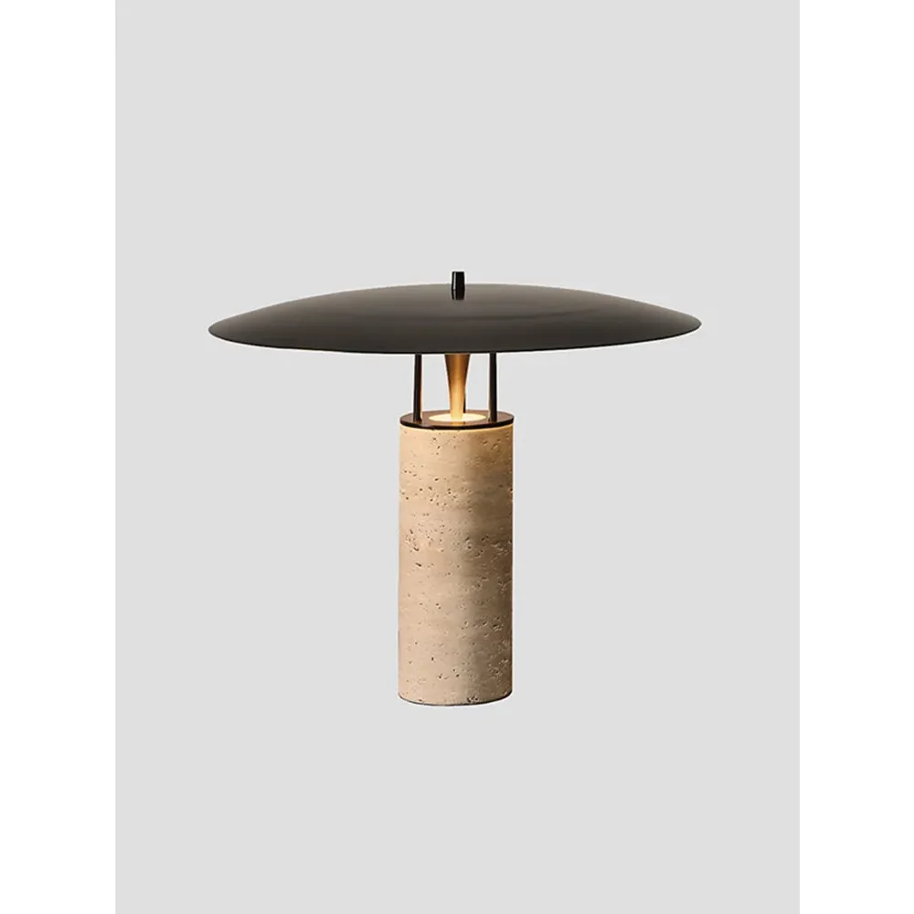 Detail of the natural marble base on a table lamp