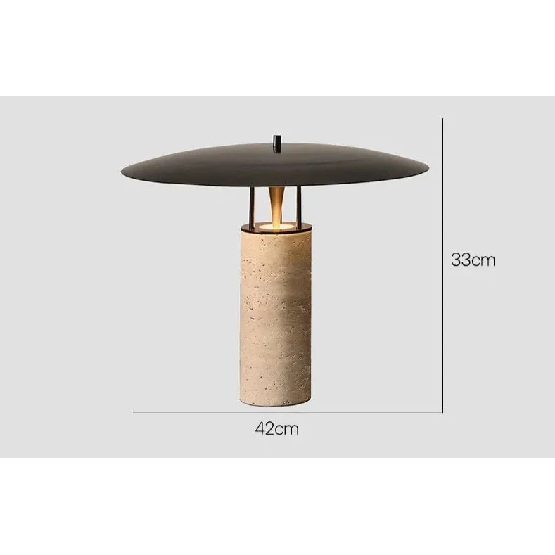 Marble and iron desk lamp in a bedroom