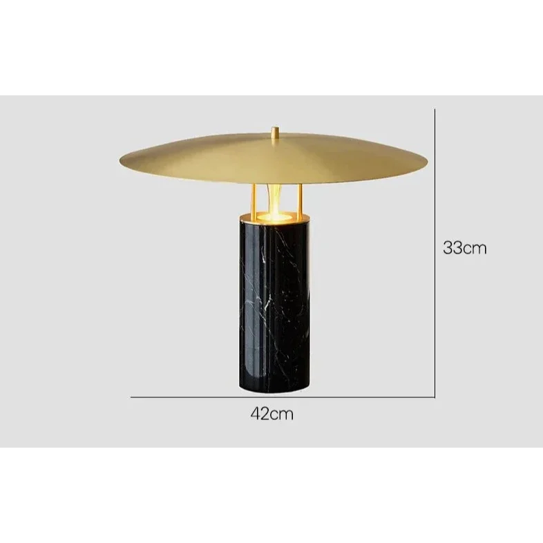 Sculptural marble table lamp in a modern interior