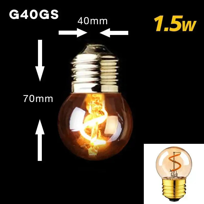 Retro Vintage Led Filament Bulb | Warm White Dimmable Decorative Light for Living Room Bedroom or Industrial Spaces