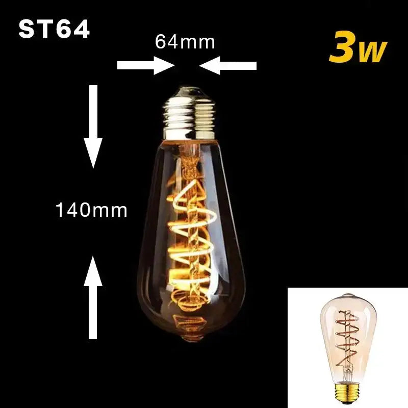 Retro Vintage Led Filament Bulb | Warm White Dimmable Decorative Light for Living Room Bedroom or Industrial Spaces