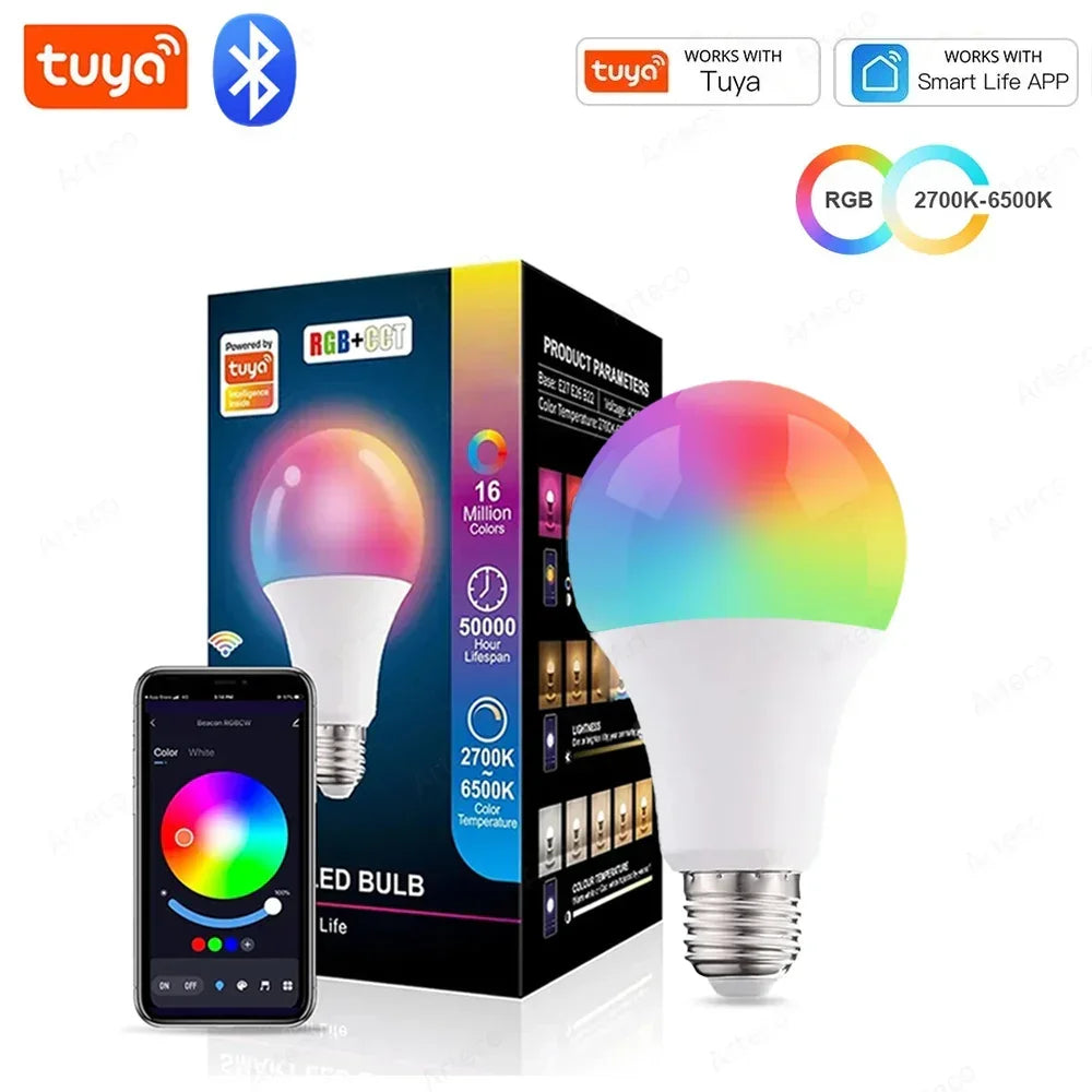 Rgb + Cw Smart Led Bulb – 15w Bluetooth Controlled Dimmable Lighting
