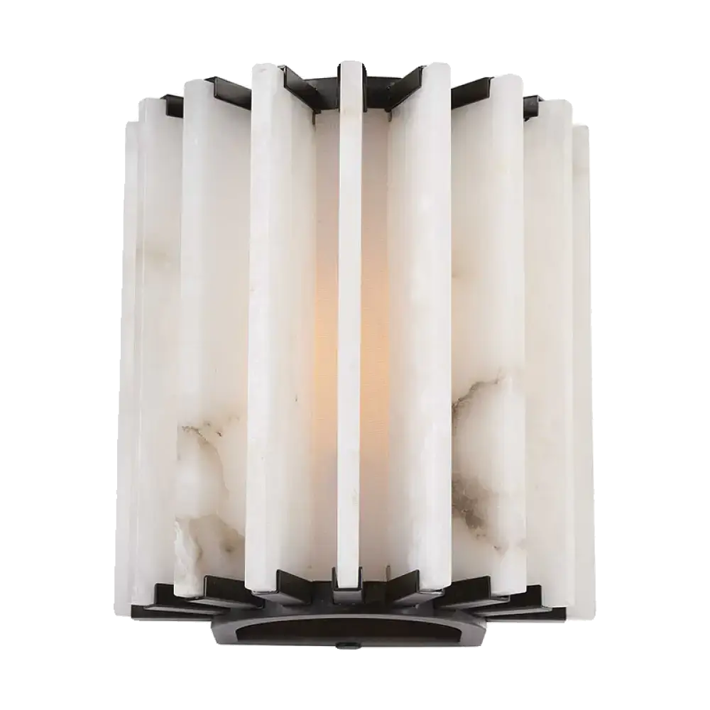 Ribbed Alabaster Panel Sconce | Architectural Wall Light - Sconces