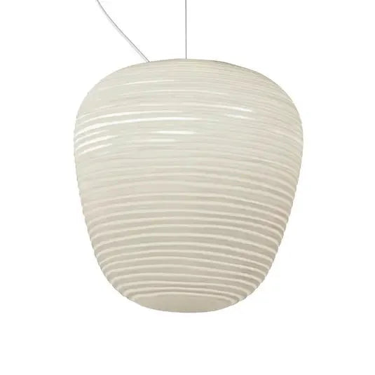 Rituals White Glass Pendant Lamp for Japandi Decor | Minimalist Hanging Light