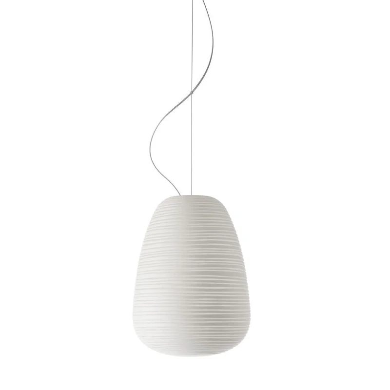 Rituals White Glass Pendant Light | Japandi Minimalist Hanging Lamp for Bedroom Dining & Living Room Casalolalights