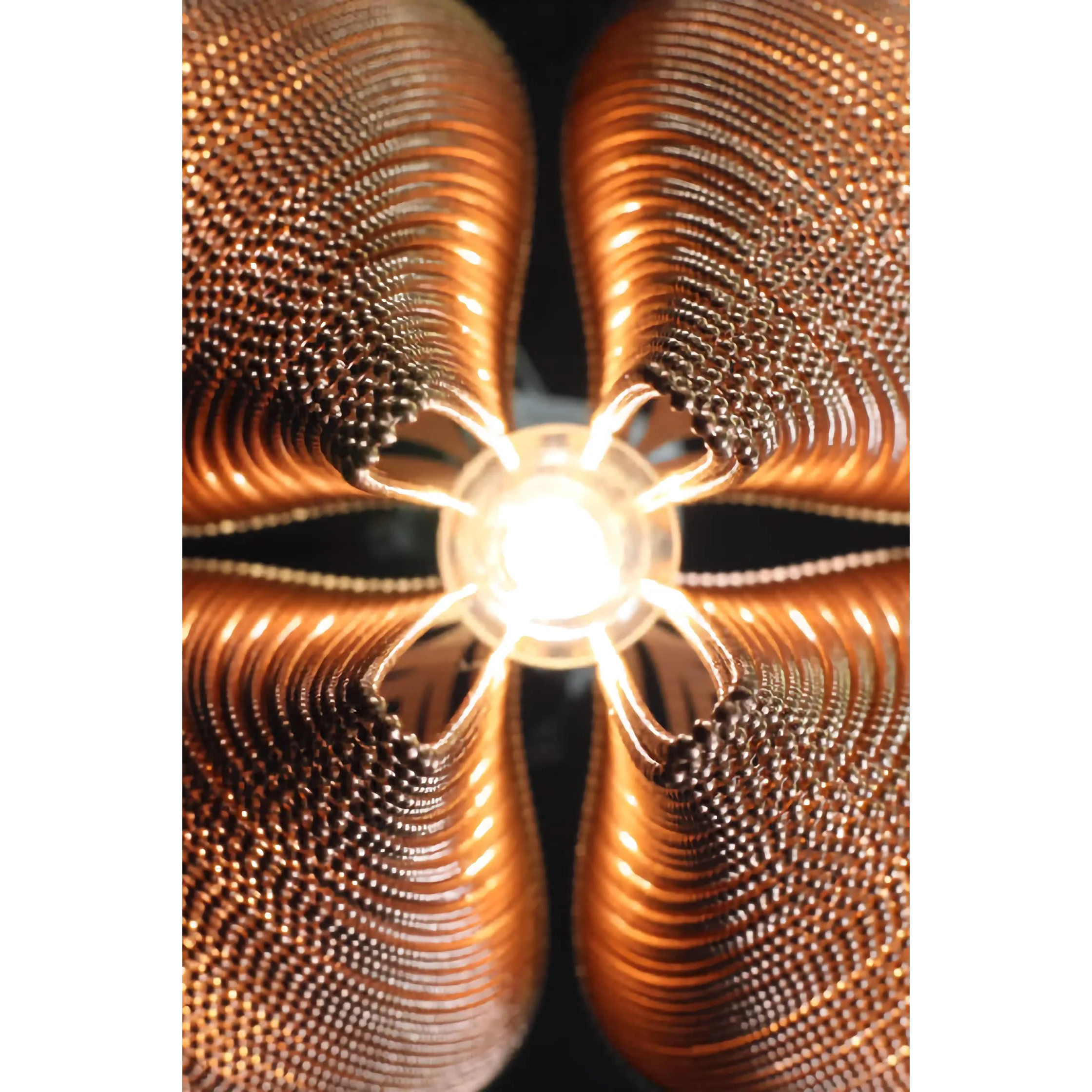Rose gold mesh chandelier grouped in sizes