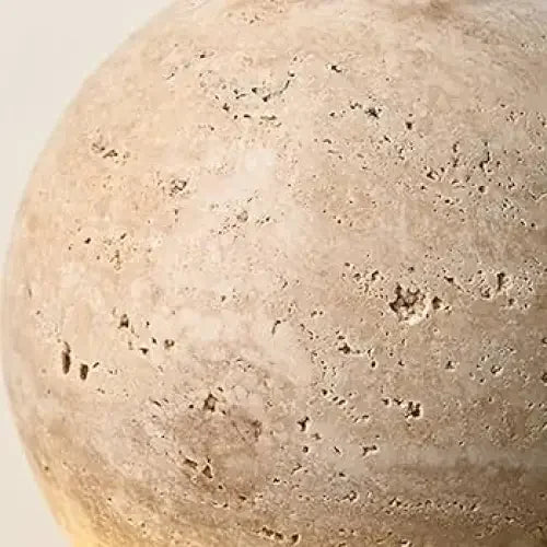 Decorative Wall Sconces with Pull Chain - Japandi Lamps - Round - Natural Marble