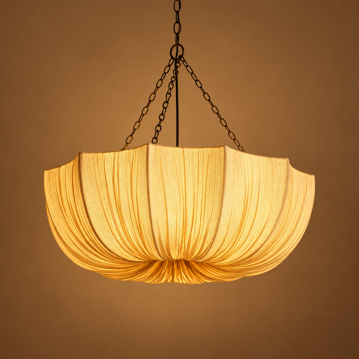Linen Sculptural Pendant Chandelier | Hand-draped Wabi-sabi 40-100cm Japandi Dining Room Casalolalights Luxury Lamps
