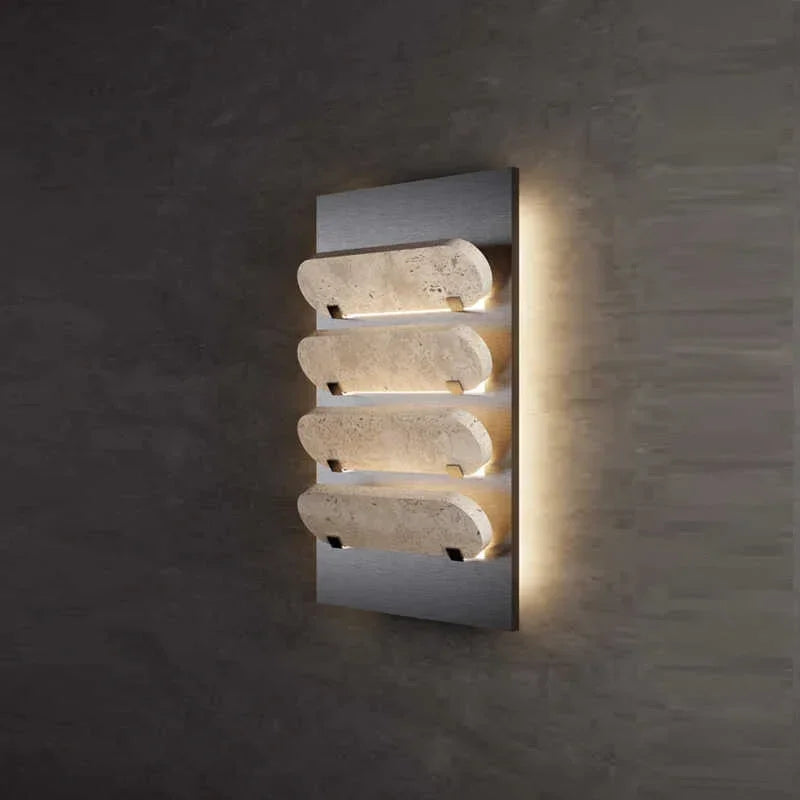 Travertine Stack Wall Sconce | French Modern Dimmable Light