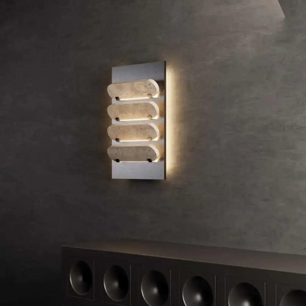 Travertine Stack Wall Sconce | French Modern Dimmable Light - Sconces
