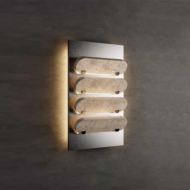 Travertine Stack Wall Sconce | French Modern Dimmable Light