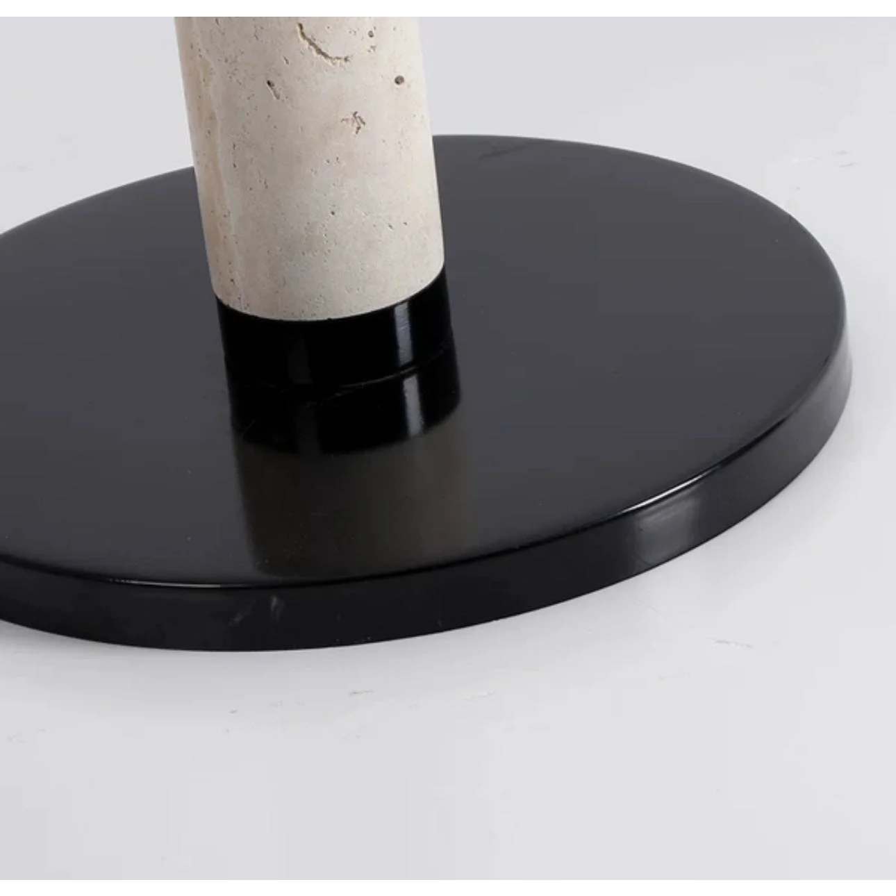 Travertine Column Floor Lamp | Minimalist Linen Shade Light